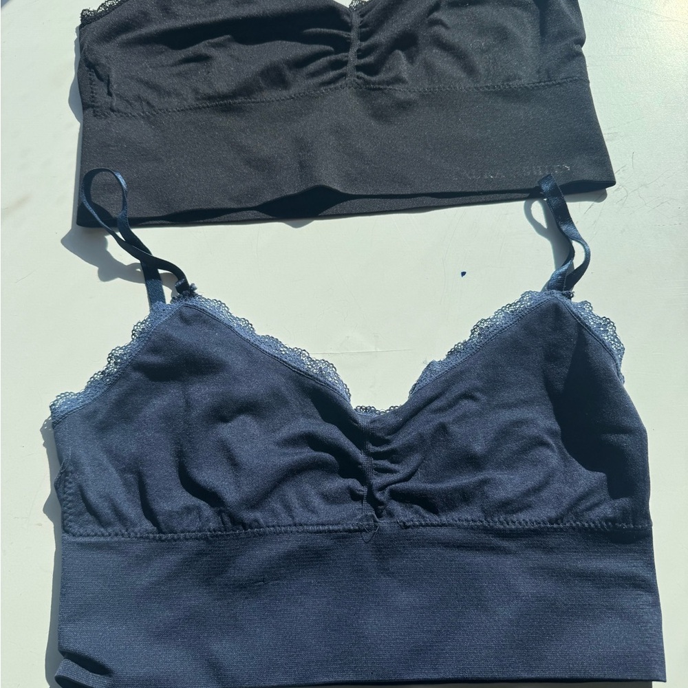 Laura Ashley Navy and Black Buy 1 Get 1 Bundle - Lace-Trim Bandeau Bralettes